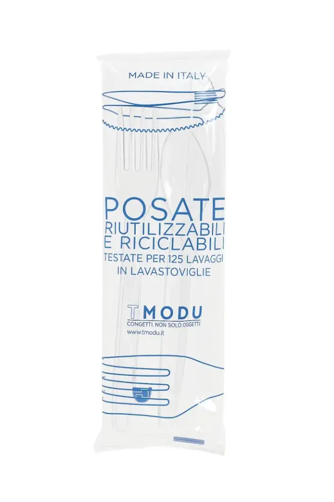 [BIS.PS.KRI.T.500] BIS POSATE CRISTAL IN PS + TOVAGLIOLO 2 VELI 30X30 