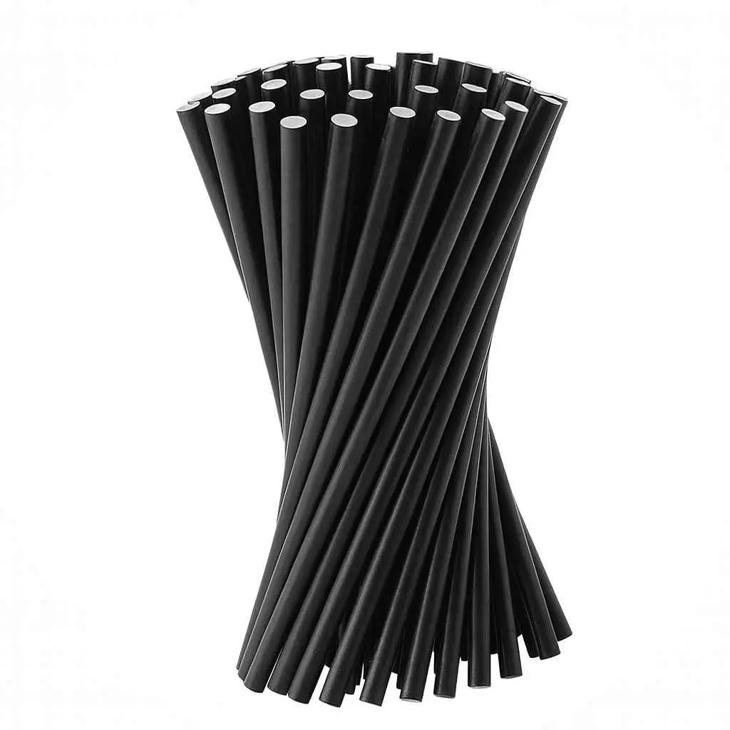 CANNUCCE NERE DRITTE IN CARTA 23 CM Ø8