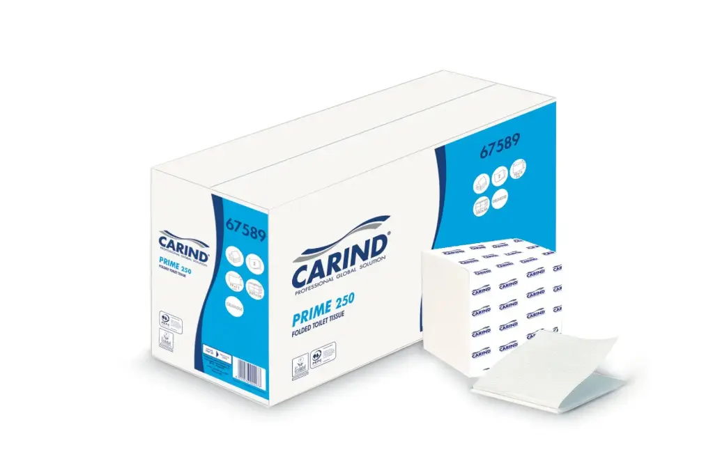 [CIG.C.2V.B.250.9000] CARTA IGIENICA INTERFOGLIATA 2 VELI IN PURA CELLULOSA