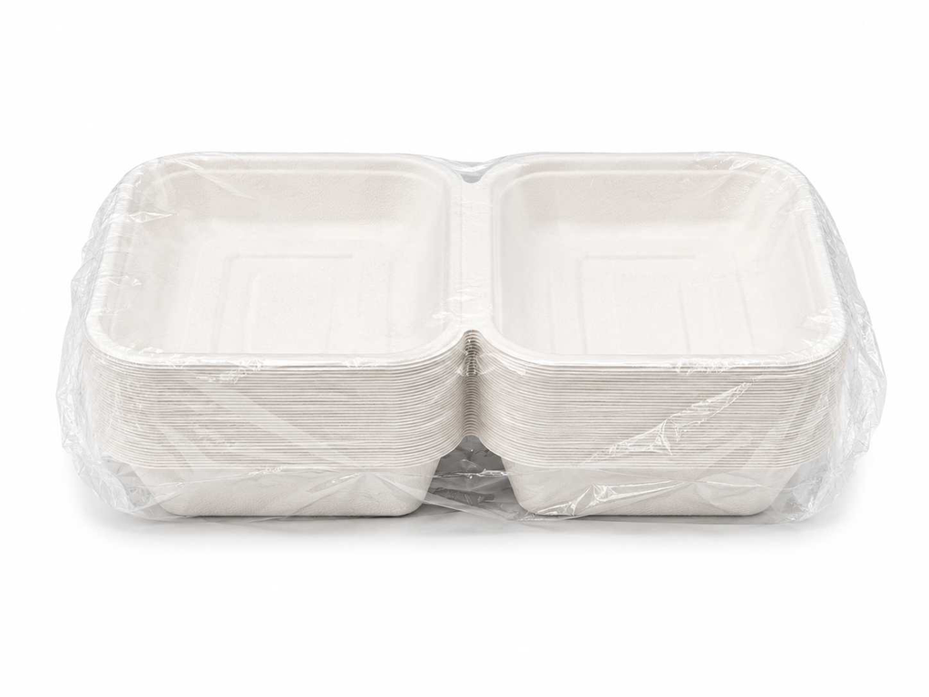 [BOX.B.1S.B.50] CONTENITORI PASTO BIO CON COPERCHIO DA CM 22X8X15.2 