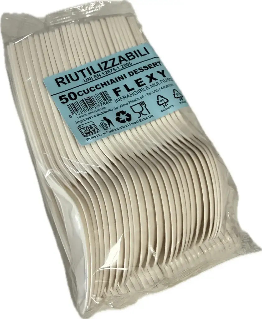 [CUC.PS.ECON.B.50] CUCCHIAINI DA DESSERT FLEXY BIANCHI IN PP