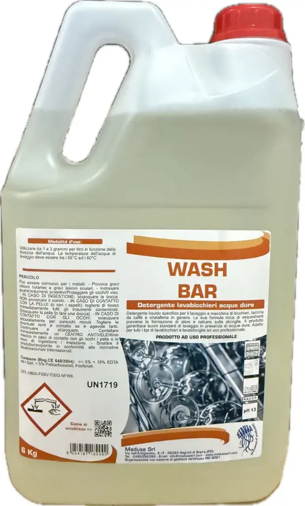 DETERGENTE LAVABICCHIERI ACQUE DURE WASH BAR