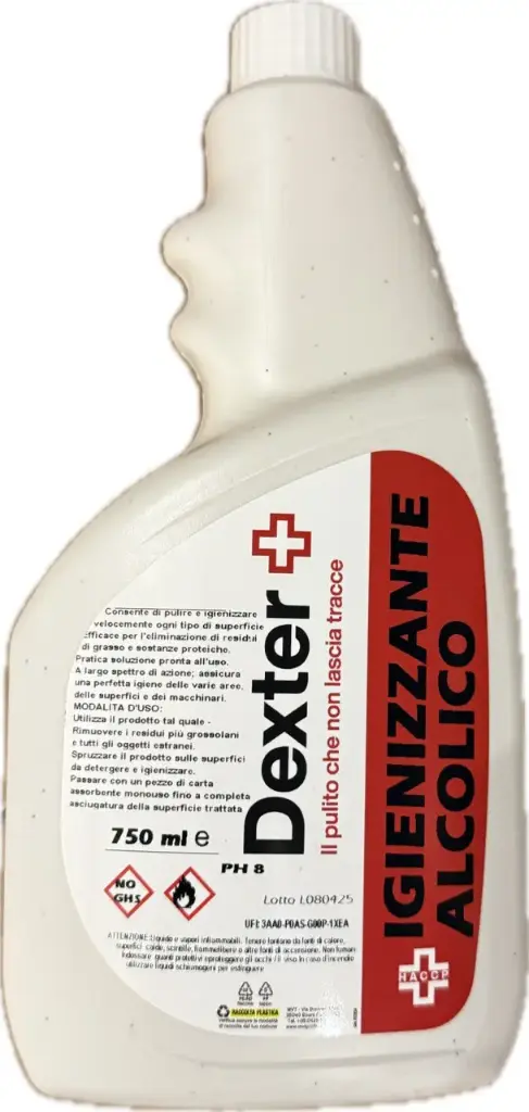 [DET.IG.ALC.DEX.0.750] IGIENIZZANTE ALCOLICO - PH 8 DA 750 ML HACCP