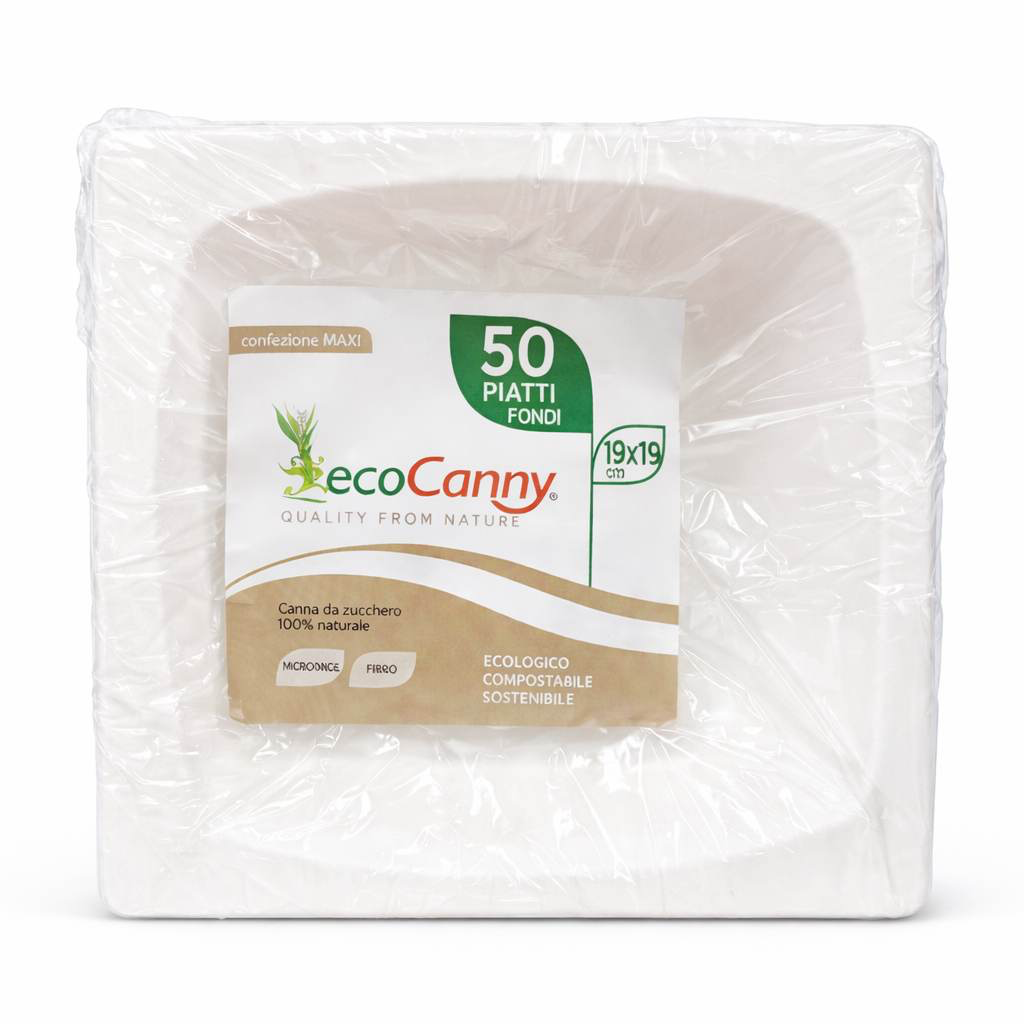 [PIA.B.QUAD19.B.50] PIATTI QUADRI FONDI BIO DA CM 19X19