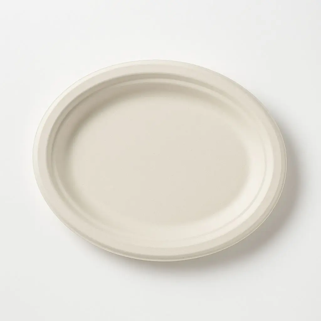 [PIA.B.OV26X20.B.50] PIATTI OVALI BIO IN POLPA DI CELLULOSA DA CM 26,3X20