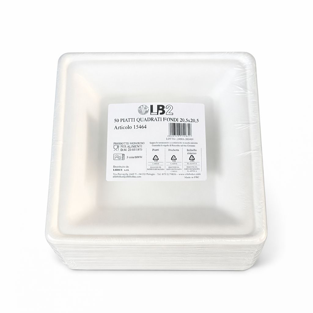 [PIA.B.FOND20X20.B.50] PIATTI QUADRI FONDI BIO DA CM 20X20