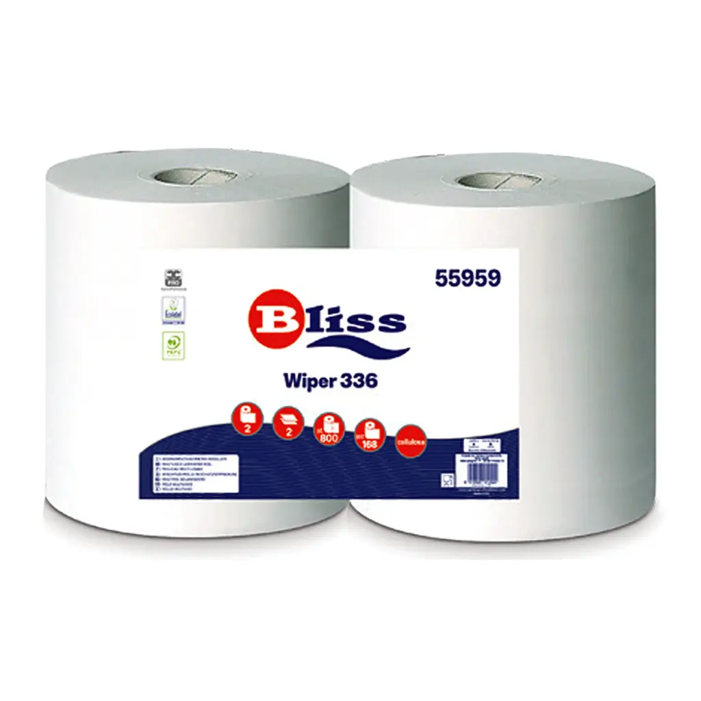 [ROT.C.2V800.BLI.2] ROTOLONI PULITUTTO IN CELLULOSA 2 VELI 800 strappi - kg 1.840x2 