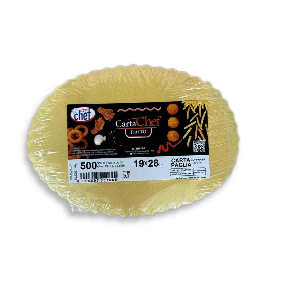 [SOT.C.PAGL19X28.AV.500] SOTTOFRITTI OVALI IN CARTA PAGLIA DA CM 19X28 