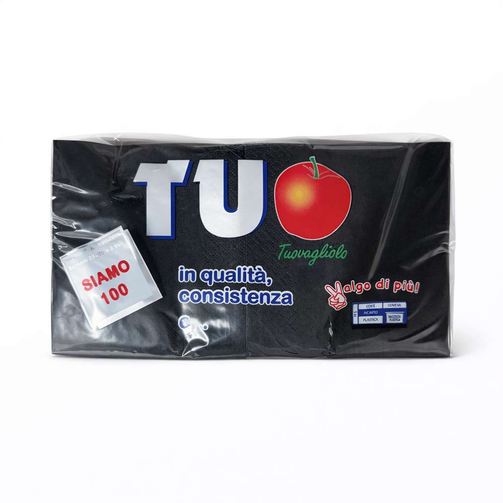 [TOV.C.2V25X25.N.100] TOVAGLIOLI DA CM 25X25 NERI - 2VELI 