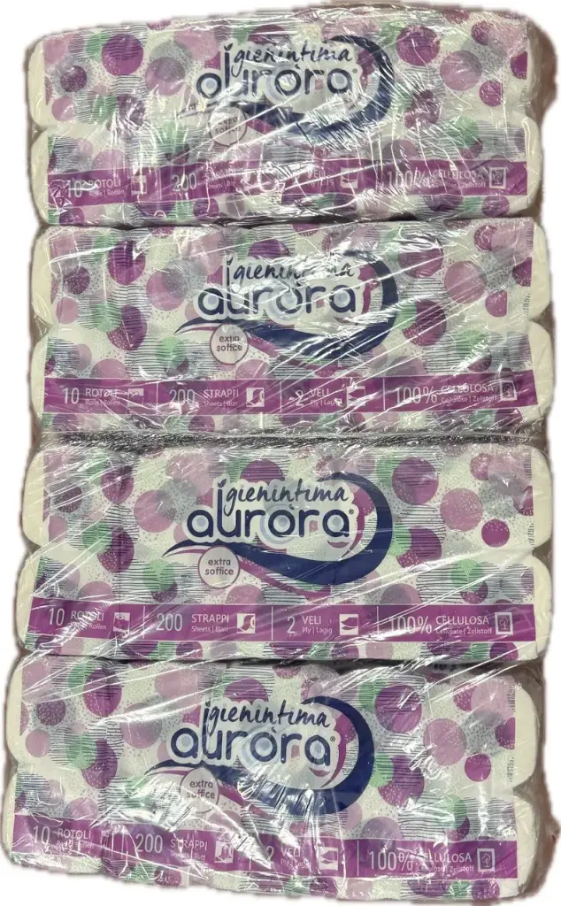 [CIG.C.2V.B.200.120] CARTA IGIENICA 2 VELI  IN PURA CELLULOSA AURORA - 200 STRAPPI Confezione 120 rotoli