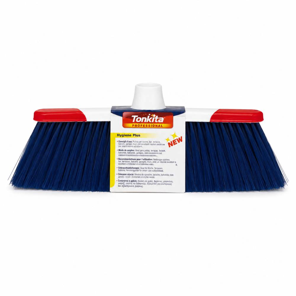 [PUL.SCOP.INT.R.1] SCOPA DA INTERNI COLORE ROSSO SETOLE BLU