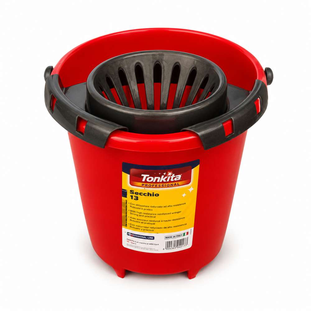 [PUL.SECCH.STRIZ.N.1] SECCHIO CON STRIZZATORE 13 LT